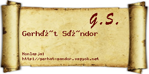 Gerhát Sándor névjegykártya