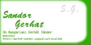 sandor gerhat business card