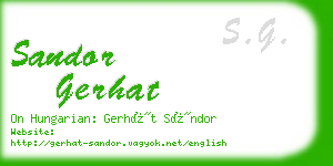 sandor gerhat business card